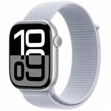 „Apple Watch Series 10 GPS“, 46 mm, sidabrinio aliuminio korpusas su mėlynu debesies sportiniu dirželiu, MWWN3, ES