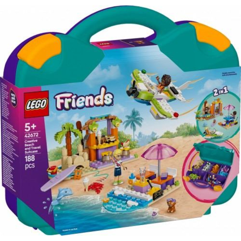 LEGO Friends 42672 Kūrybingas paplūdimio ir kelionių lagaminas