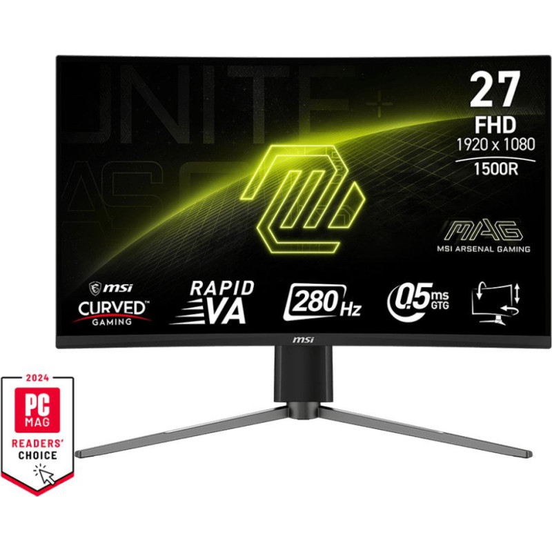 MSI MAG 276CPXF - 27" | „Rapid VA Curve 1500R“ | „Full HD“ | 0,5 ms | 280 Hz