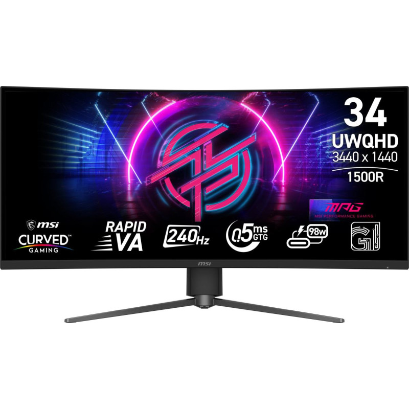 MSI MPG 346CQRF X24 - 34" | VA | UWQHD | 1 ms | 180 Hz | 1500R išlenktas