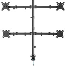 „Gembird MA-D4-01“ reguliuojamo aukščio stalo tvirtinimo svirtis 4 ekranams (pasukama, pakreipiama, pasukama), 13–32 colių, iki 10 kg vienam ekranui