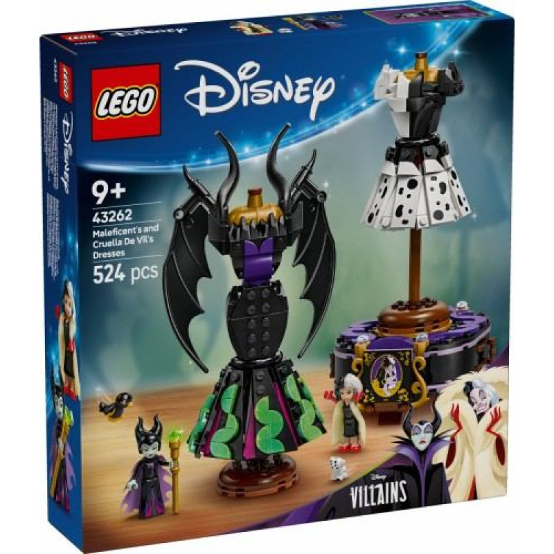 Lego Klocki Disney 43262 Suknie Diaboliny i Cruelli De Mon