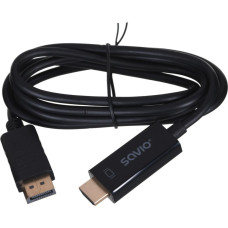 Savio CL-56 video cable adapter 1.5 m DisplayPort HDMI Type A (Standard) Black