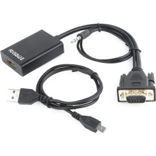 Gembird A-VGA-HDMI-01 video cable adapter 0.15 m HDMI Type A (Standard) VGA (D-Sub) Black