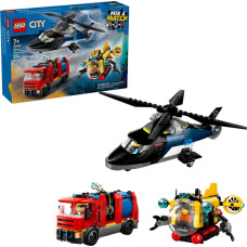 LEGO CITY 60462 Sraigtasparnio, gaisrinės mašinos ir povandeninio laivo remiksas