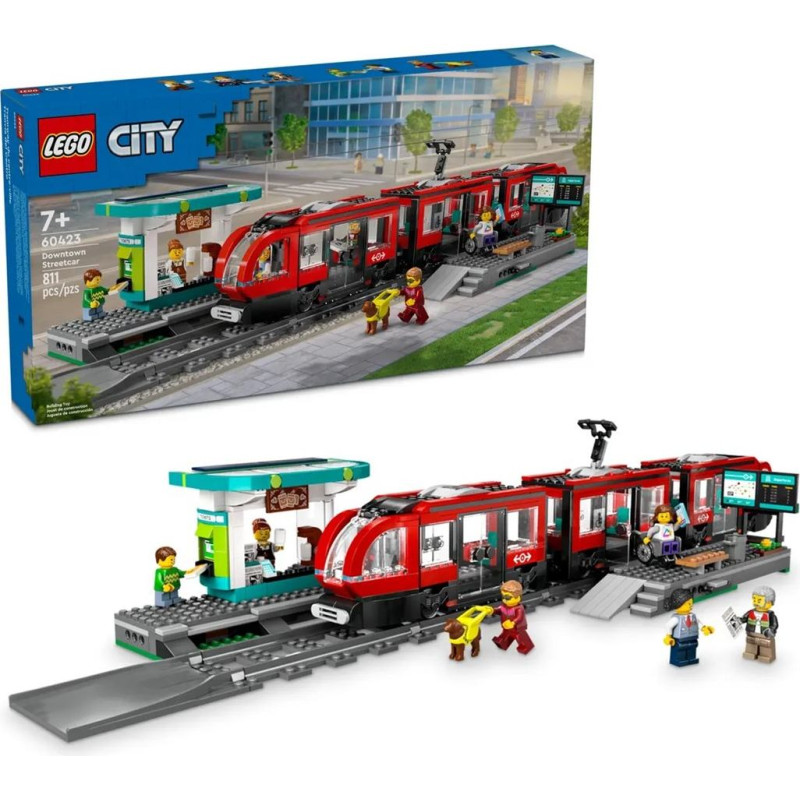 LEGO CITY 60423 Miesto centro tramvajus ir stotis